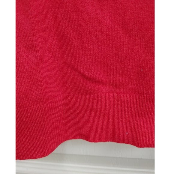KNITTED BRIGHT RED SHORT SLEVE SHIRT - Picture 7 of 9
